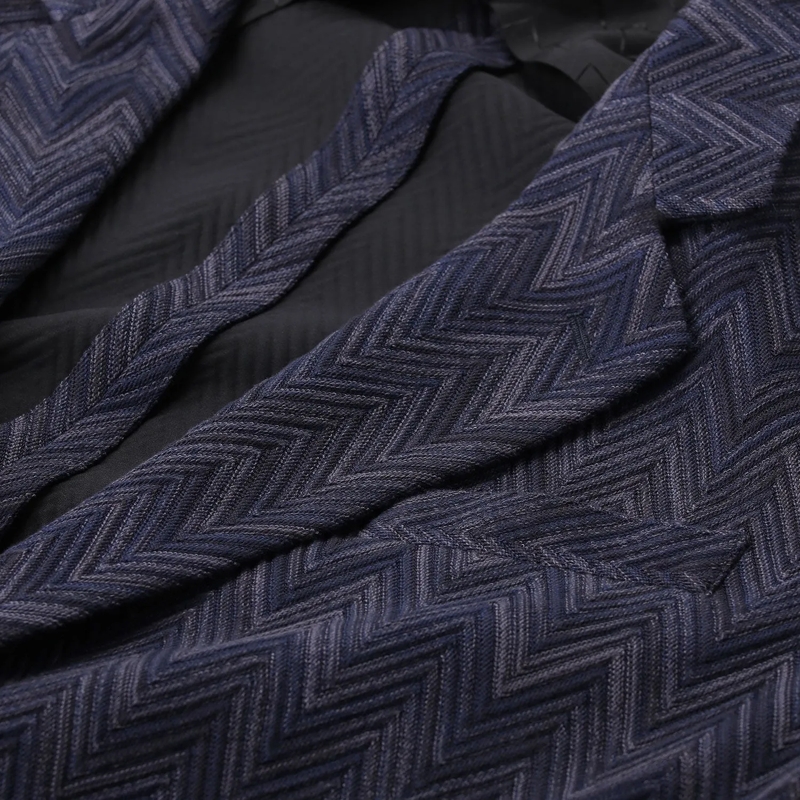 Missoni Anzugjacke Sakko mit Zickzack-Muster blau(Image 4)