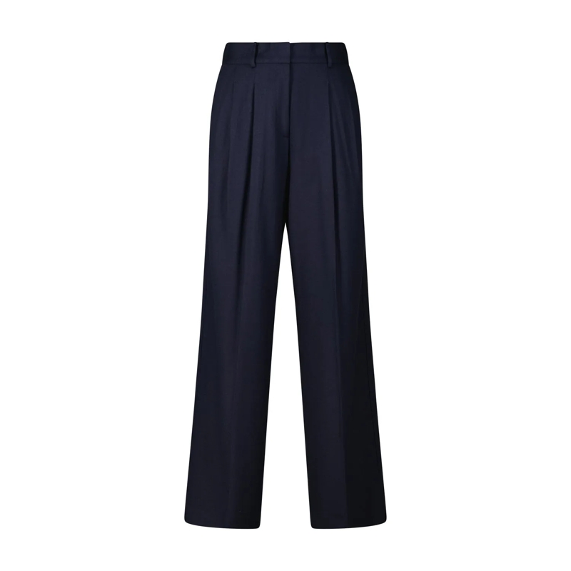 windsor. Freizeithose Weite Stoffhose aus Wolle Dunkelblau