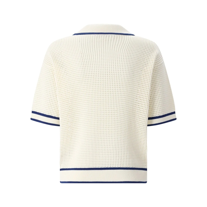 Dsquared2 Pullover Poloshirt im Häkeldesign weiß(Image 2)