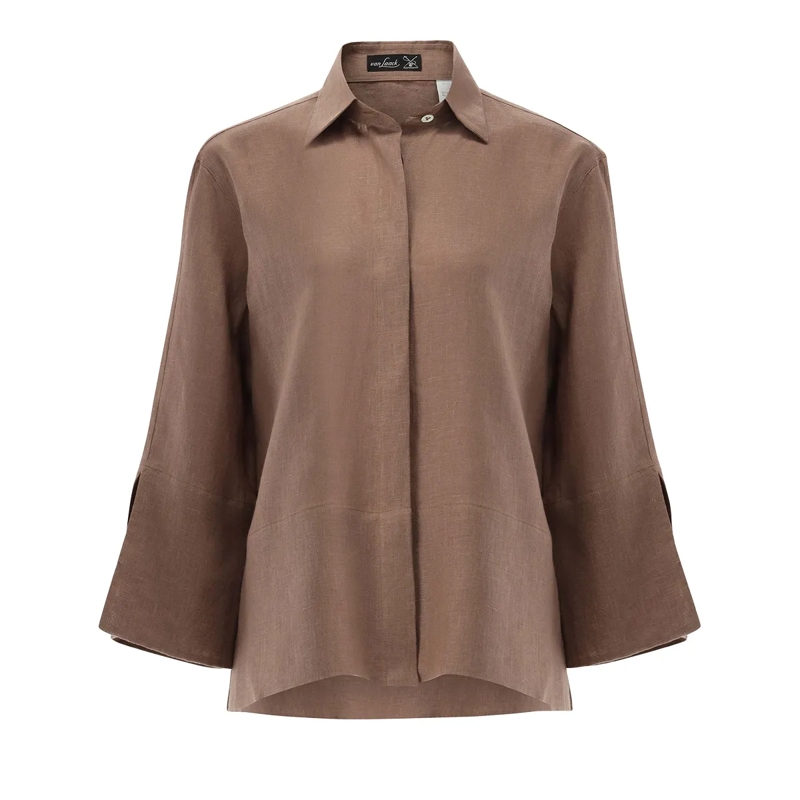 VAN LAACK Bluse Bluse Modern Fit Uni braun