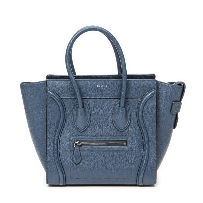 Celine Crossbody Bag Micro Luggage marineblau