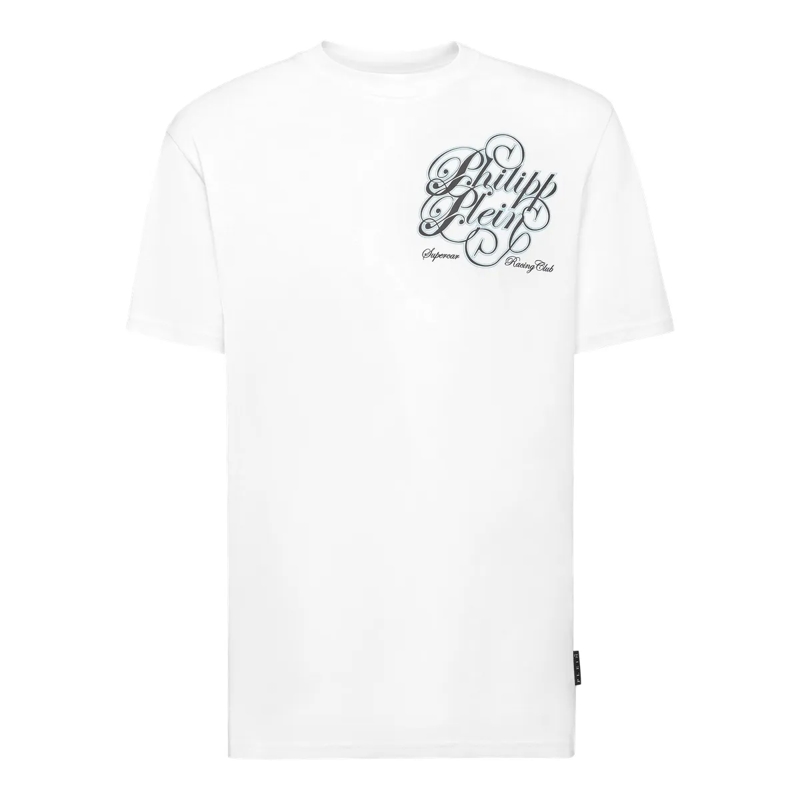 Philipp Plein T-Shirt T-Shirt The Course Mit Schmucksteinen weiss