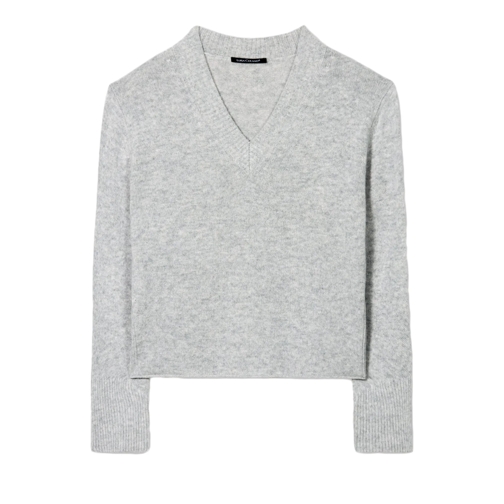 Luisa Cerano V-Pullover aus Kaschmir-Mix light grey melange Trui