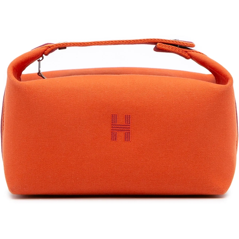 Hermès Nécessaire Large Canvas Bride A Brac Case orange
