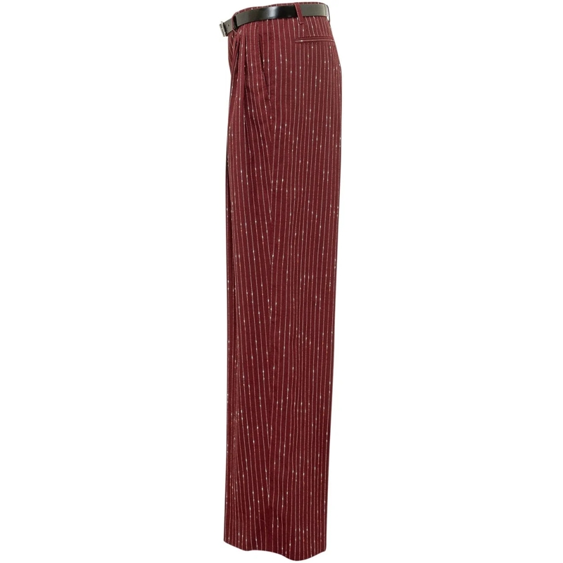 Dolce&Gabbana Hose Pantaloni Dritti a Righe Sottili con Cintura braun(Image 3)