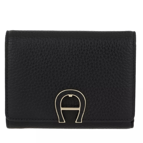 AIGNER Milano Wallet Black Tri-Fold Portemonnaie