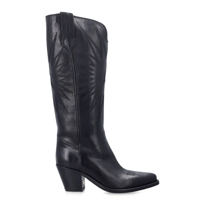 Golden Goose Stiefel Wish Star Black Leather Mid-Calf Boots Black