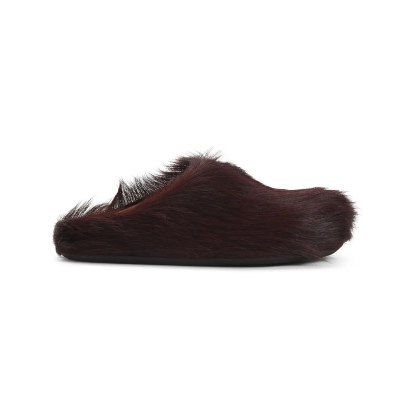 Marni Mules Wild Cherry Calf Hair Mules Burgundy