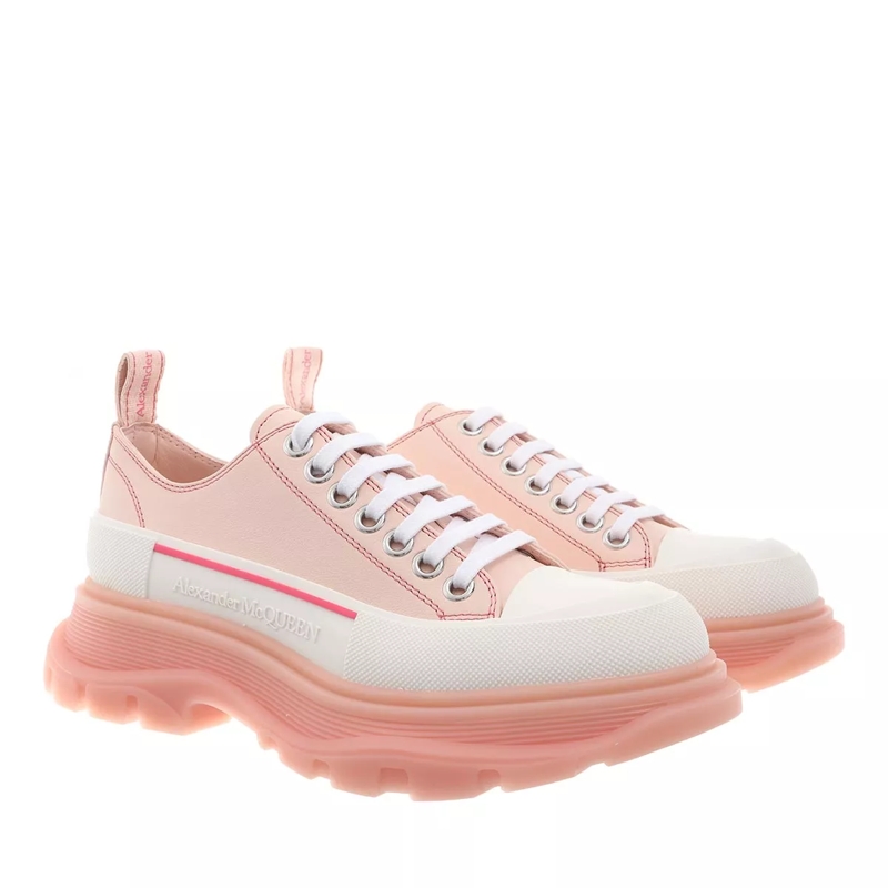 Alexander McQueen Low-Top-Sneaker Tread Slick Boot Tea Rose/White