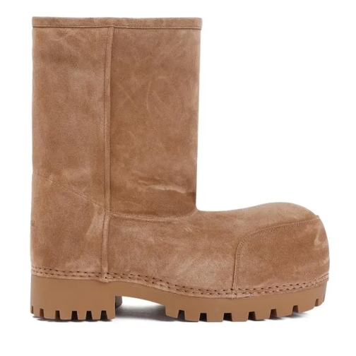 Balenciaga Alaska Fur Low Boots Brown Stiefel