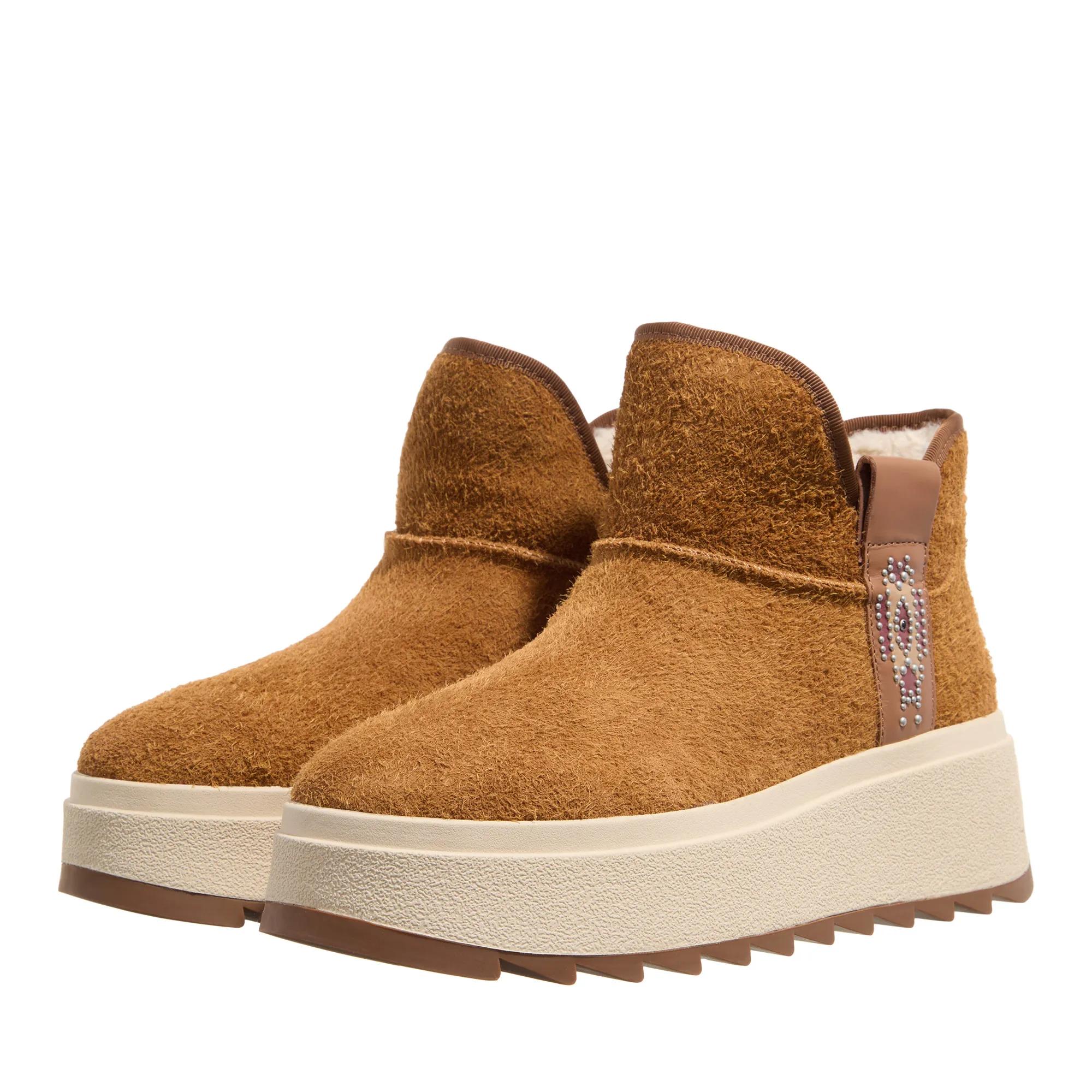 Ash Stiefel & Boots - Mask - Gr. 38 (EU) - in Cognacbraun - für Damen und Herren - aus aufgeraut & Leder & Synthetisches Material & Lammfell