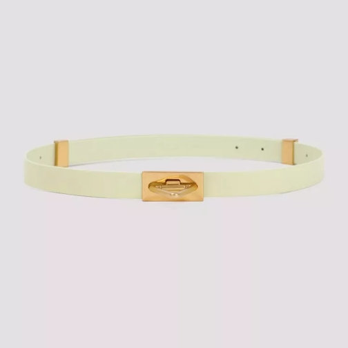 Bottega Veneta Dünner Gürtel Lemon Washed Point Lock Leather Belt Yellow