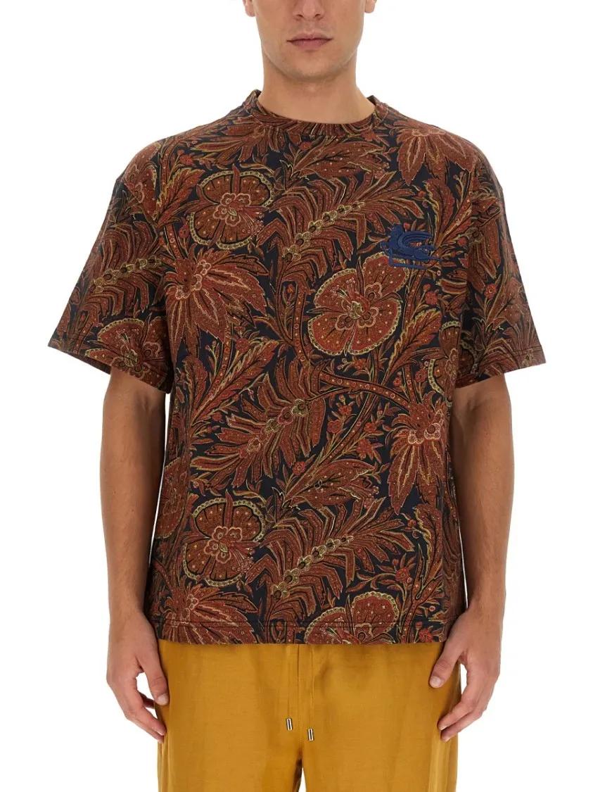 Thumbnail - Etro - Floral Print T-Shirt - Größe S - schwarz