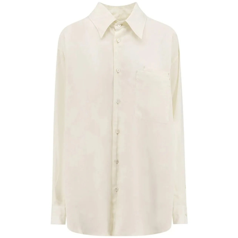 Lemaire Legeres Oberteil Lemaire Long Sleeve Top weiß