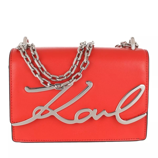Karl Lagerfeld Signature Small Shoulder Bag Red Fire Borsetta a tracolla