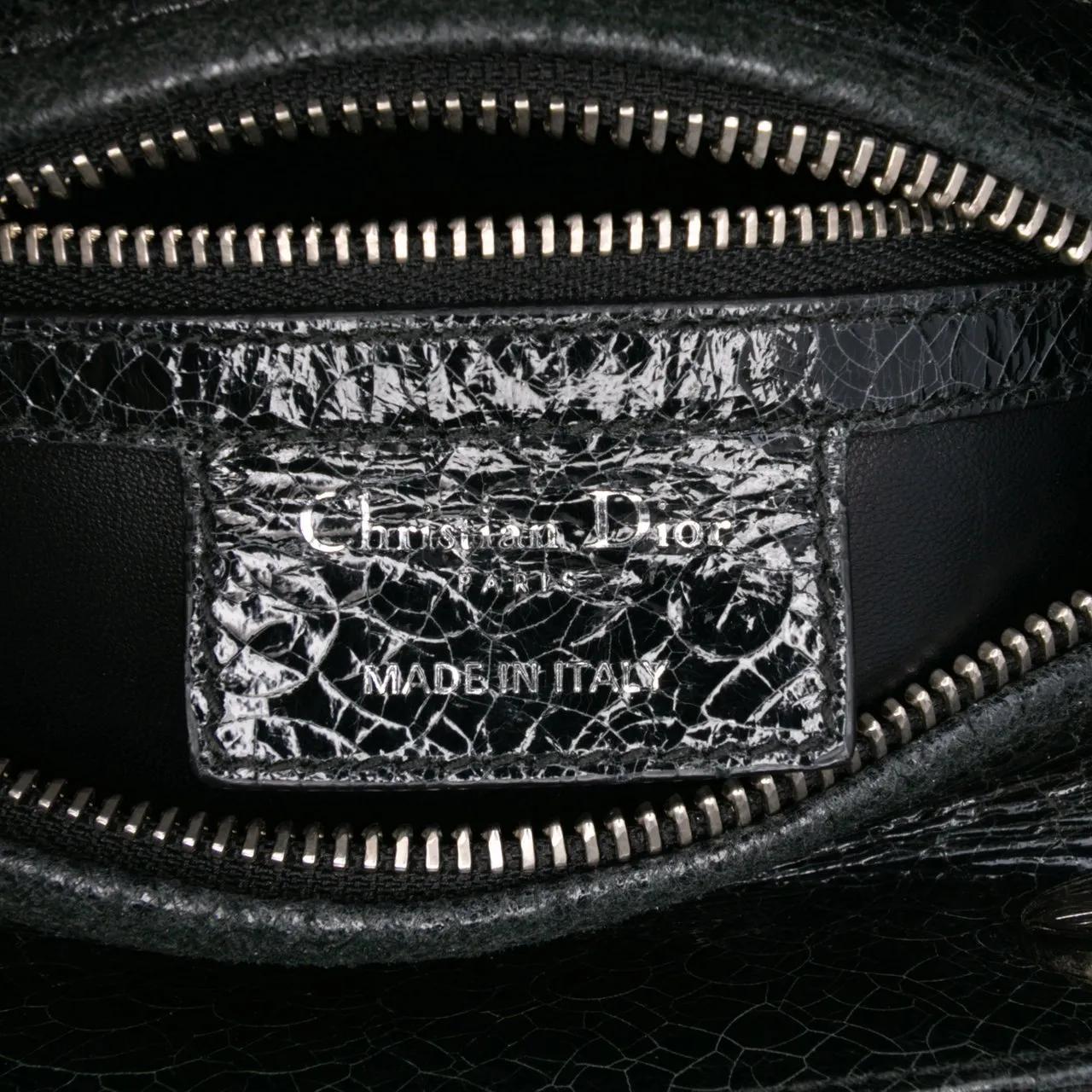 Thumbnail - Christian Dior Hobo Bags - Medium Ceramic Effect Deerskin Jeweled Swan Lady D - Gr. unisize - in Schwarz - für Damen