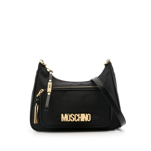 Moschino Shoulder Bag With Logo Black Axelremsväska