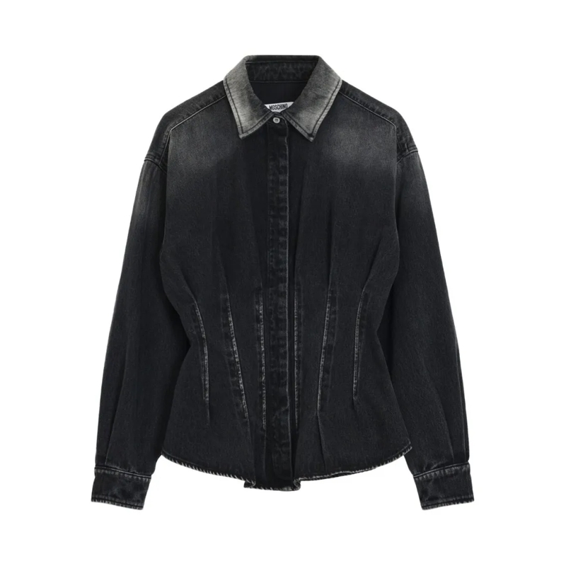 Moschino Hemd Concealed Fastening Black Top Black