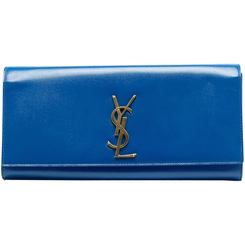 Saint Laurent Clutch Grain De Poudre Monogram Cassandre Clutch blau