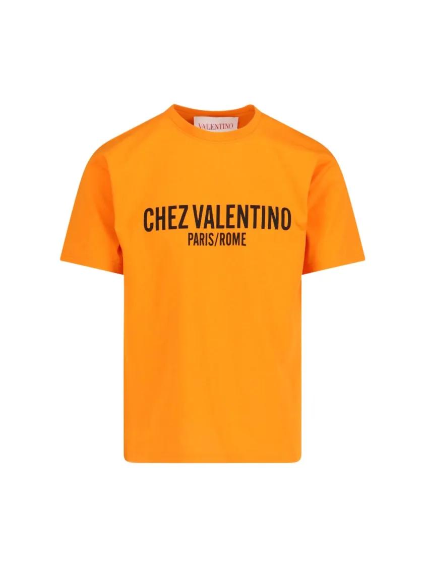 Thumbnail - Valentino Garavani - Chez' Logo T-Shirt – Orange - Größe M - orange