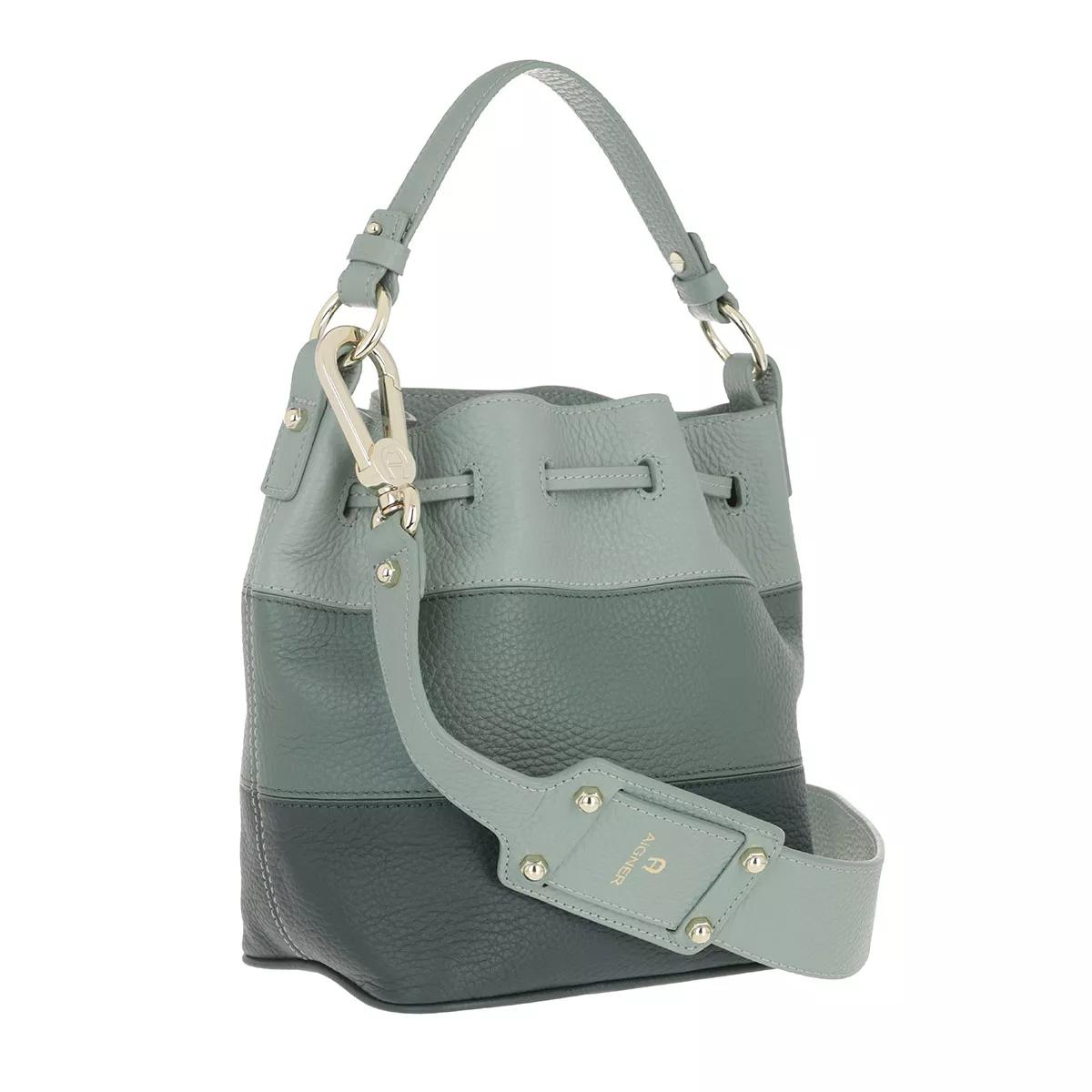 AIGNER Tara Crossbody Bag Deep Green Bucket Bag