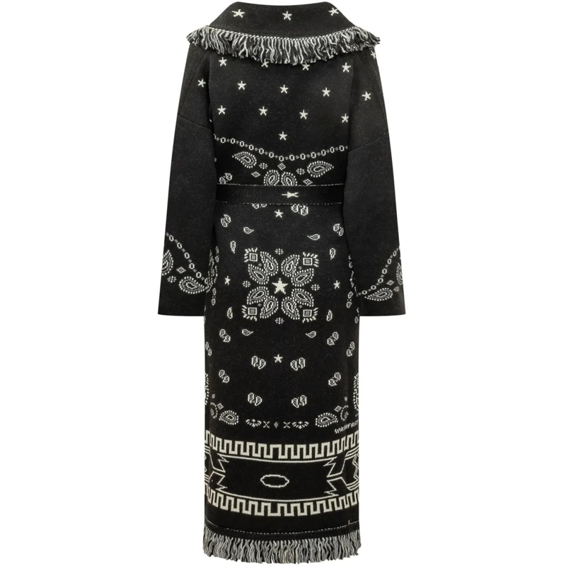 Alanui Trenchcoat Cappotto Bandana con Frange schwarz(Image 2)