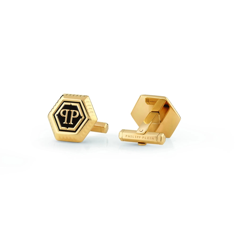 Philipp Plein Manschettenknöpfe Cufflinks Plein Icon gold(Image 3)