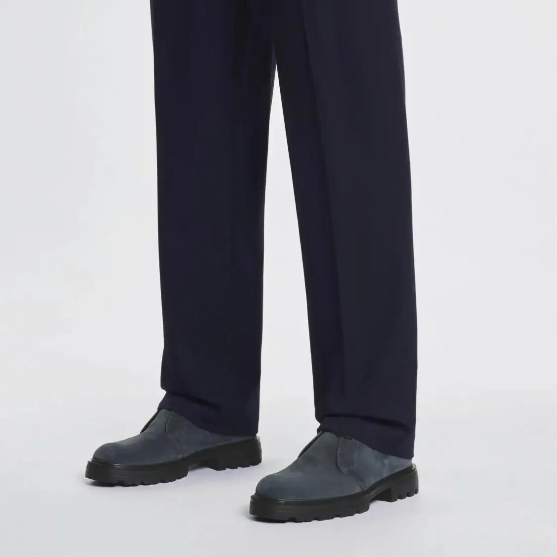 Thumbnail - Lace-Up Ankle Shoes In Deep Blue Suede - Gr. 7_5 - in Schwarz