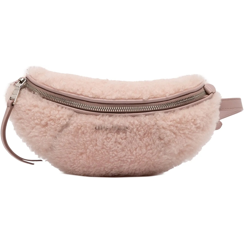 Miu Miu Sac de ceinture Shearling Convertible Belt Bag rose