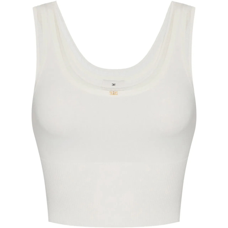 Elisabetta Franchi T-shirt Top Ivory weiß