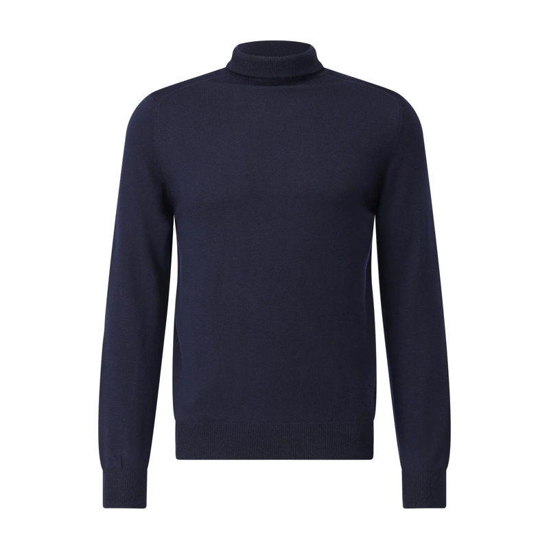 Gran Sasso  Rollkragen-Pullover aus Schurwolle Navy