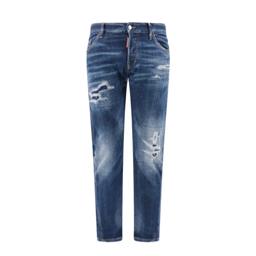 Dsquared2 Stretch Cotton Jeans With Ripped Effect Blue Jeans