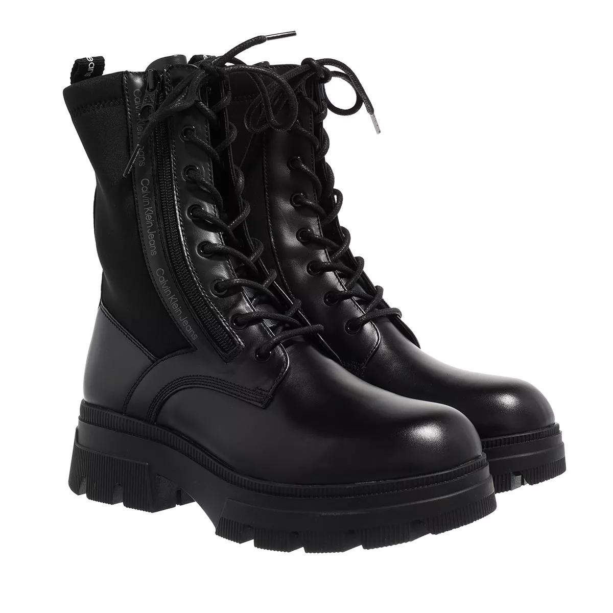 Calvin Klein Chunky Combat Laceup Zip Black | Lace up Boots