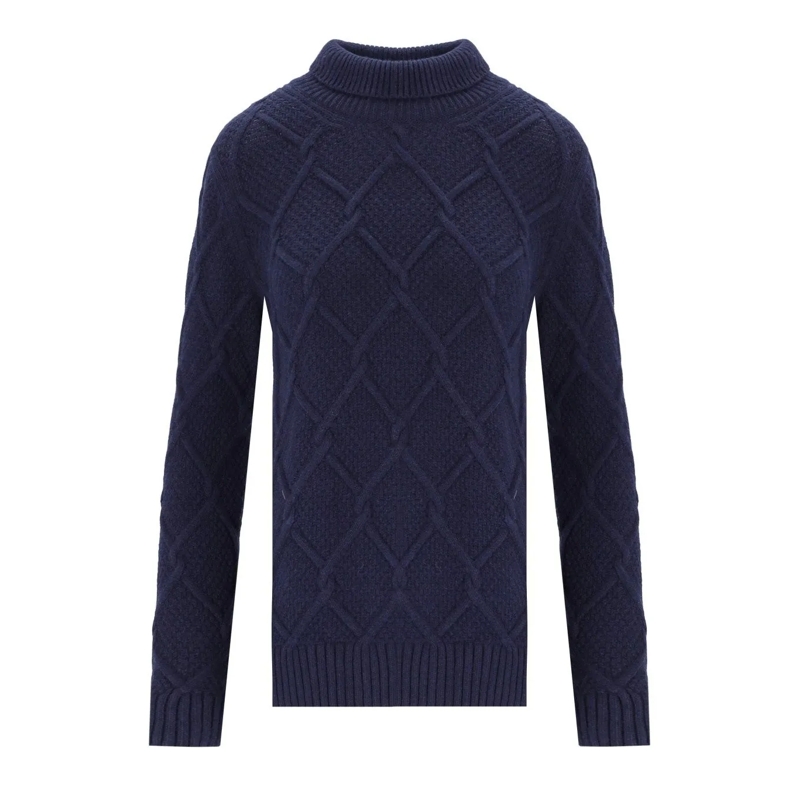 Barbour  Burne Roll Blue Turtleneck Sweater Blue
