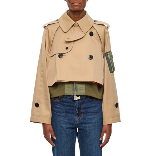 Sacai Übergangsjacke Cotton Gabardine X Nylon Twill Blouson Neutrals