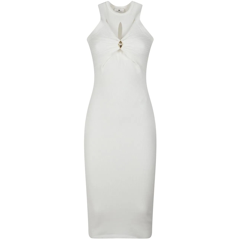 Elisabetta Franchi Robe midi Sleeveless Dress White weiß