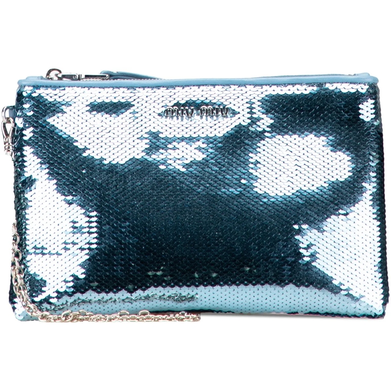Miu Miu Pochette Sequin Clutch blau