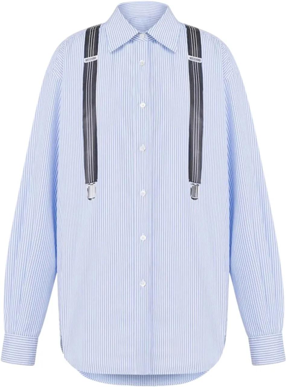 Thumbnail - Moschino - Multicolor Striped Cotton Shirt With Suspender Det - Größe 38 - bunt