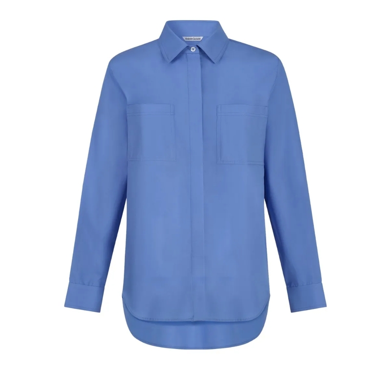 Helene Galwas Bluse Oversize Blusenhemd LUKA mittel-blau