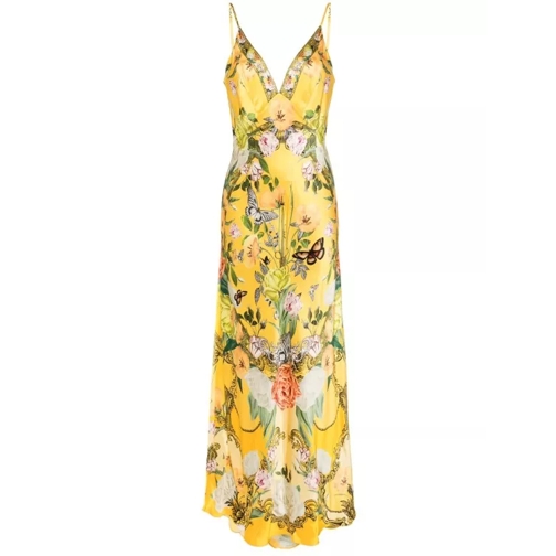 Camilla Multicolored Floral Maxi Dress Yellow Abiti maxi