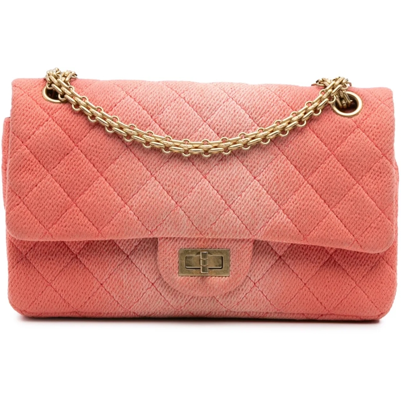 Chanel Sac à bandoulière Reissue 2.55 Quilted Denim Ombre Double Flap 225 orange