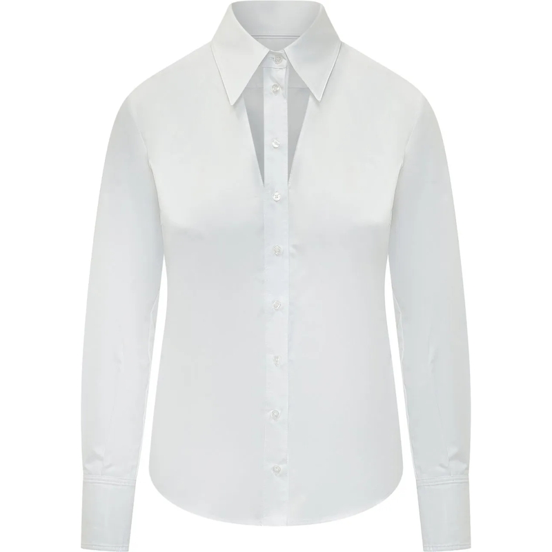 Elisabetta Franchi Bluse Camicia Classica Slim weiß