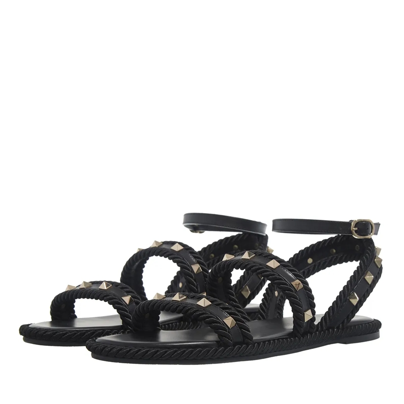 Valentino Garavani Sandalen Rockstud Torchon Sandal Nero(Image 3)