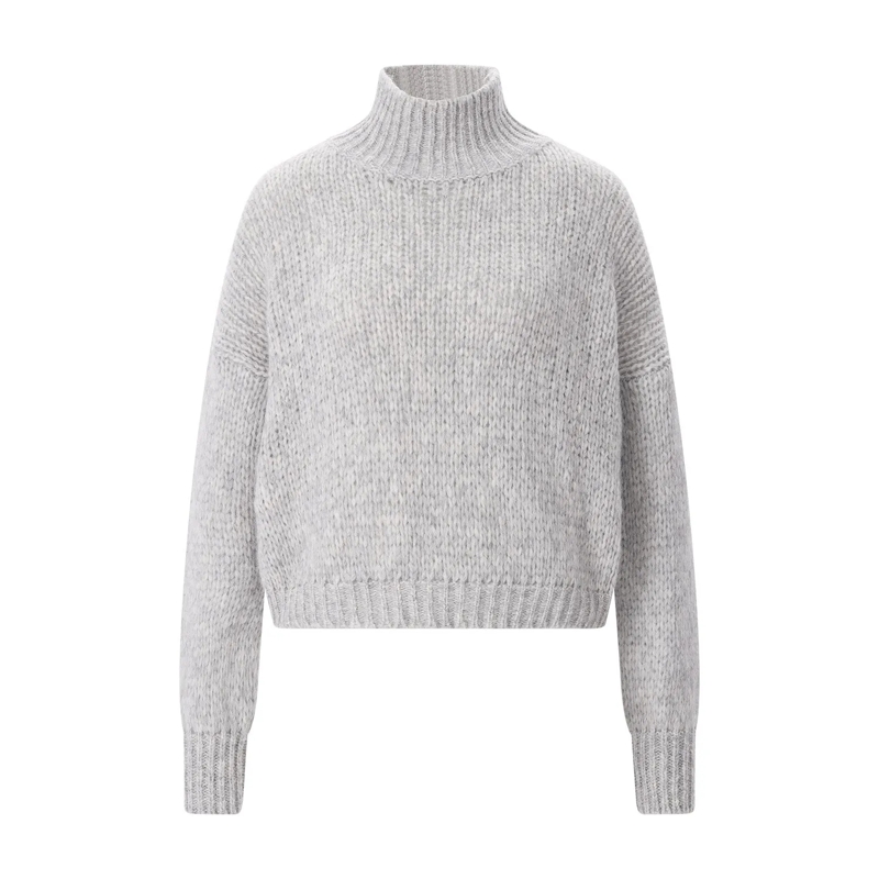Roberto Collina Pull à col roulé Strickpullover aus Alpaka-Mix grau
