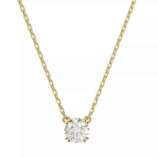 Swarovski Constella Necklace Round cut Gold-tone plated White Mittellange Halskette