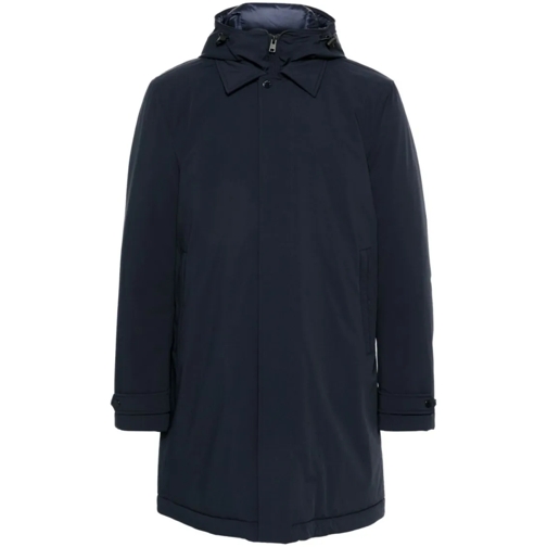 Woolrich Parka-Mäntel Navy Blue Textured Logo Jacket Blue