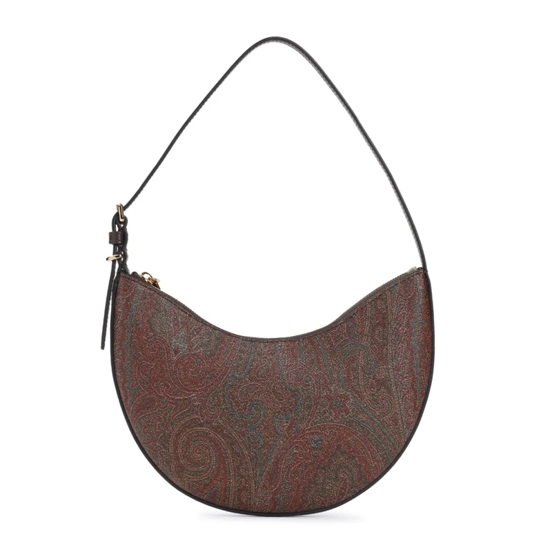 Etro Schoudertas Elegant Cotton Blend Shoulder Bag With Spacious In Brown