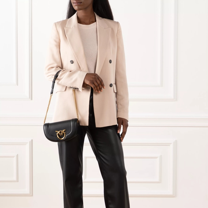 Pinko Round Click Baby Black Crossbody Bag