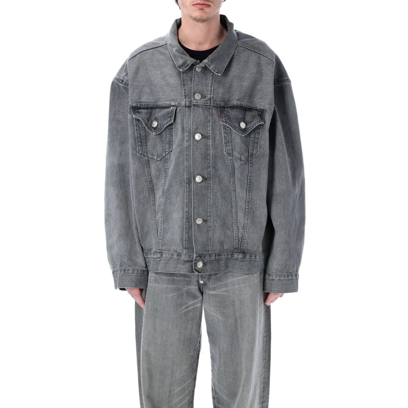 Junya Watanabe Jeansjacke Oversized Denim Jacket With Adjustable Back Tabs Grey