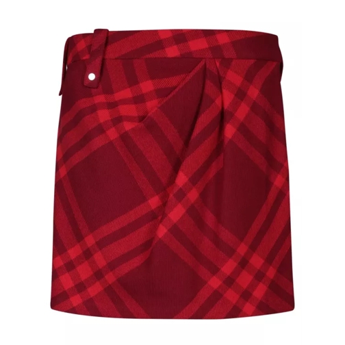 Burberry Red Wool Skirt Red 